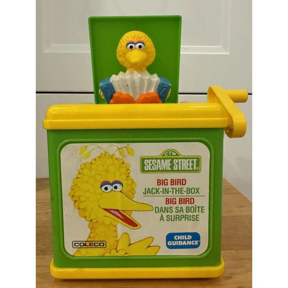 Vintage Sesame Street Big Bird Jack In The Box 1983 Burt Ernie Elmo Cookie rare - Picture 6 of 7